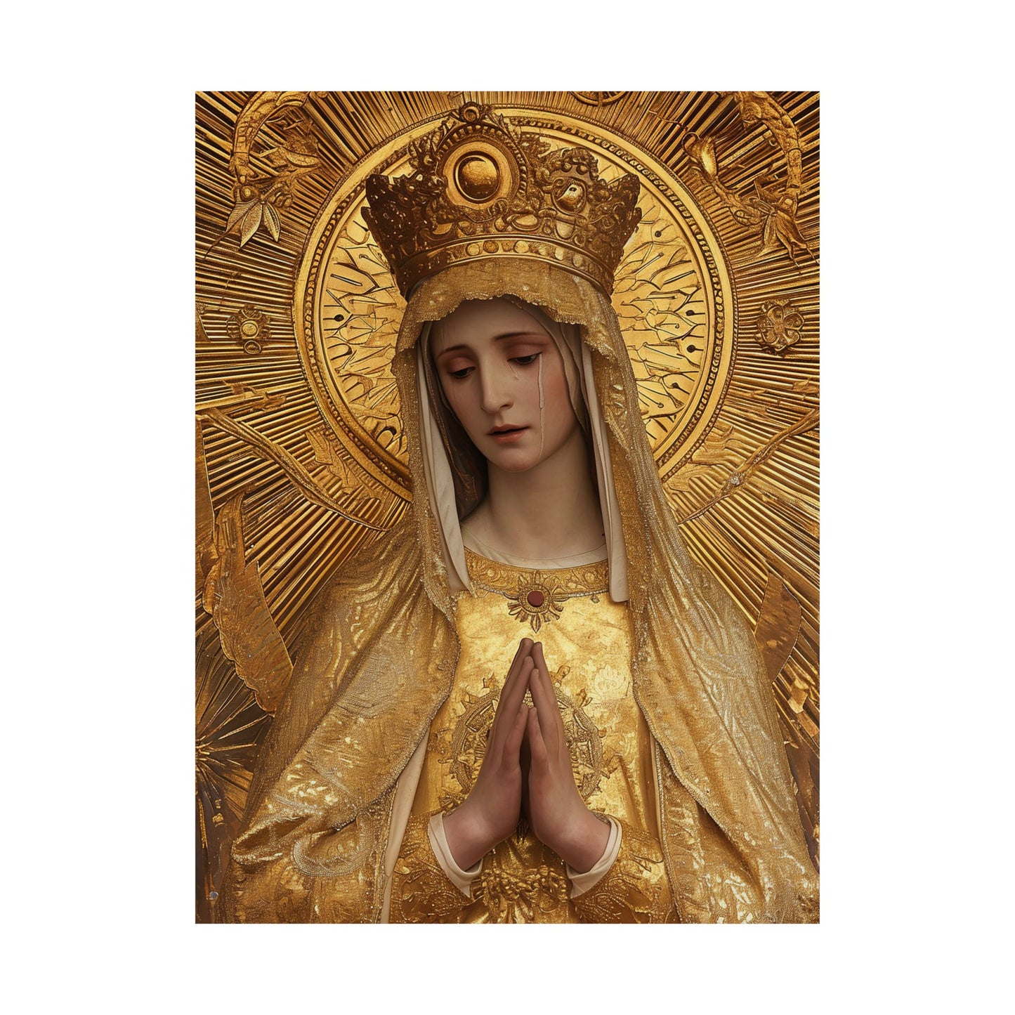 Gate of Eternity - The Golden Mary - Tribute to Our Lady of the Gate of Dawn Poster Print - Multiple Sizes - Matte Poster Premium Print