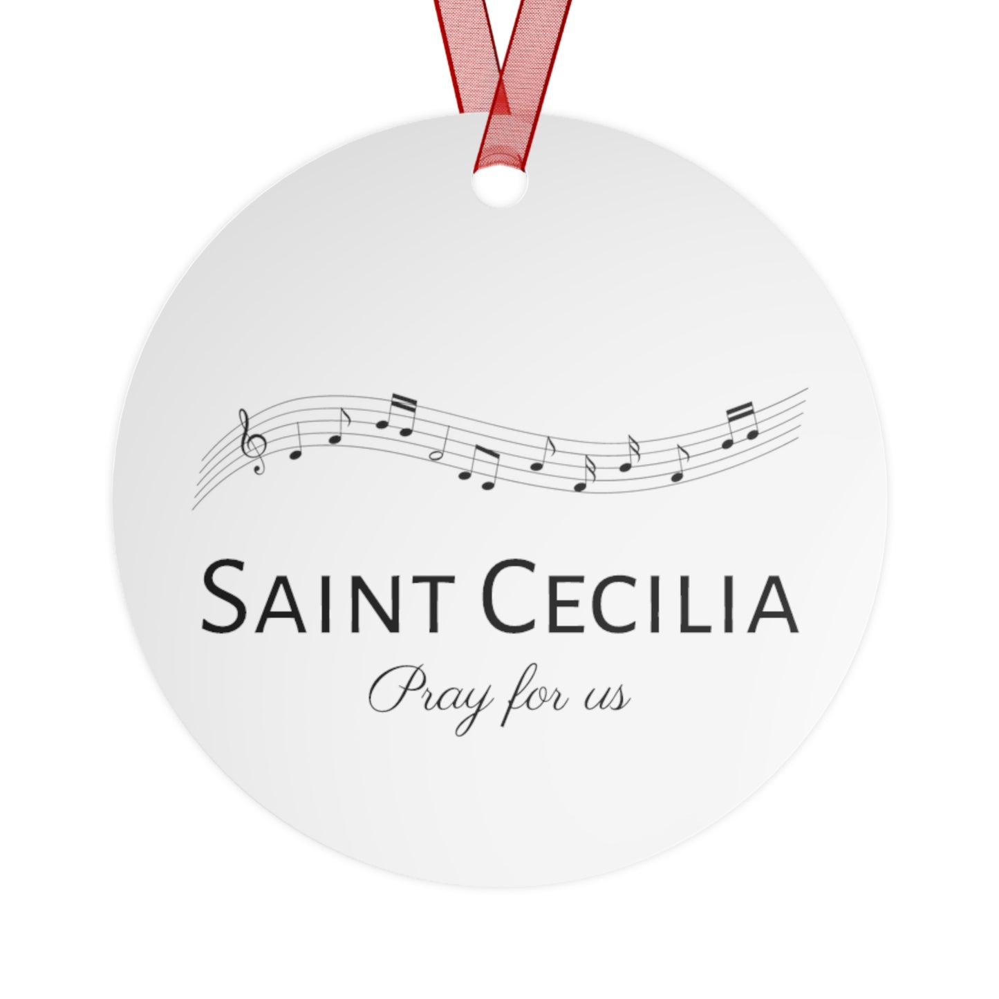 Saint Cecilia Metal Ornament - Religious Holiday Christmas Keepsake - Catholic Ornament - Christmas