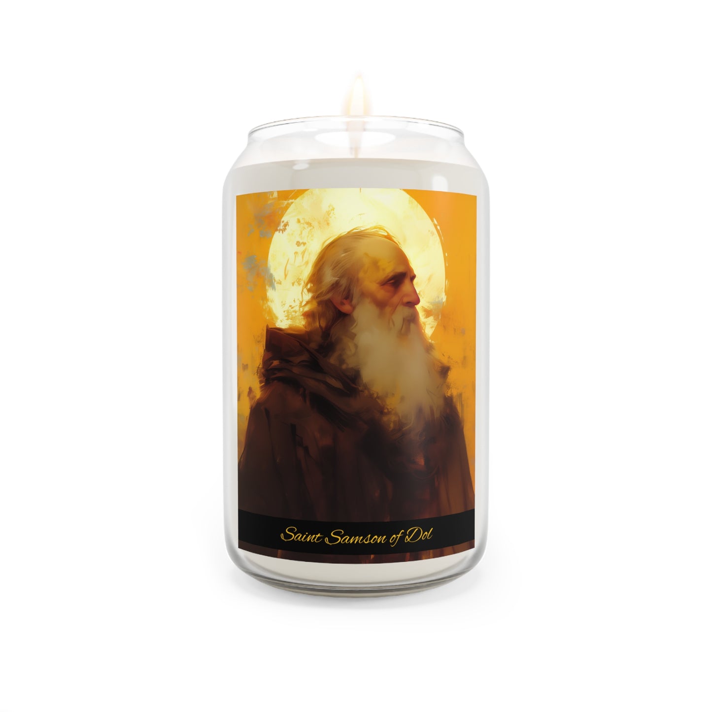 Saint Samson of Dol - Scented Prayer Candle, 13.75oz -  Candle - Catholic Art - prayer room Scented Candle - Christian Orthodox art