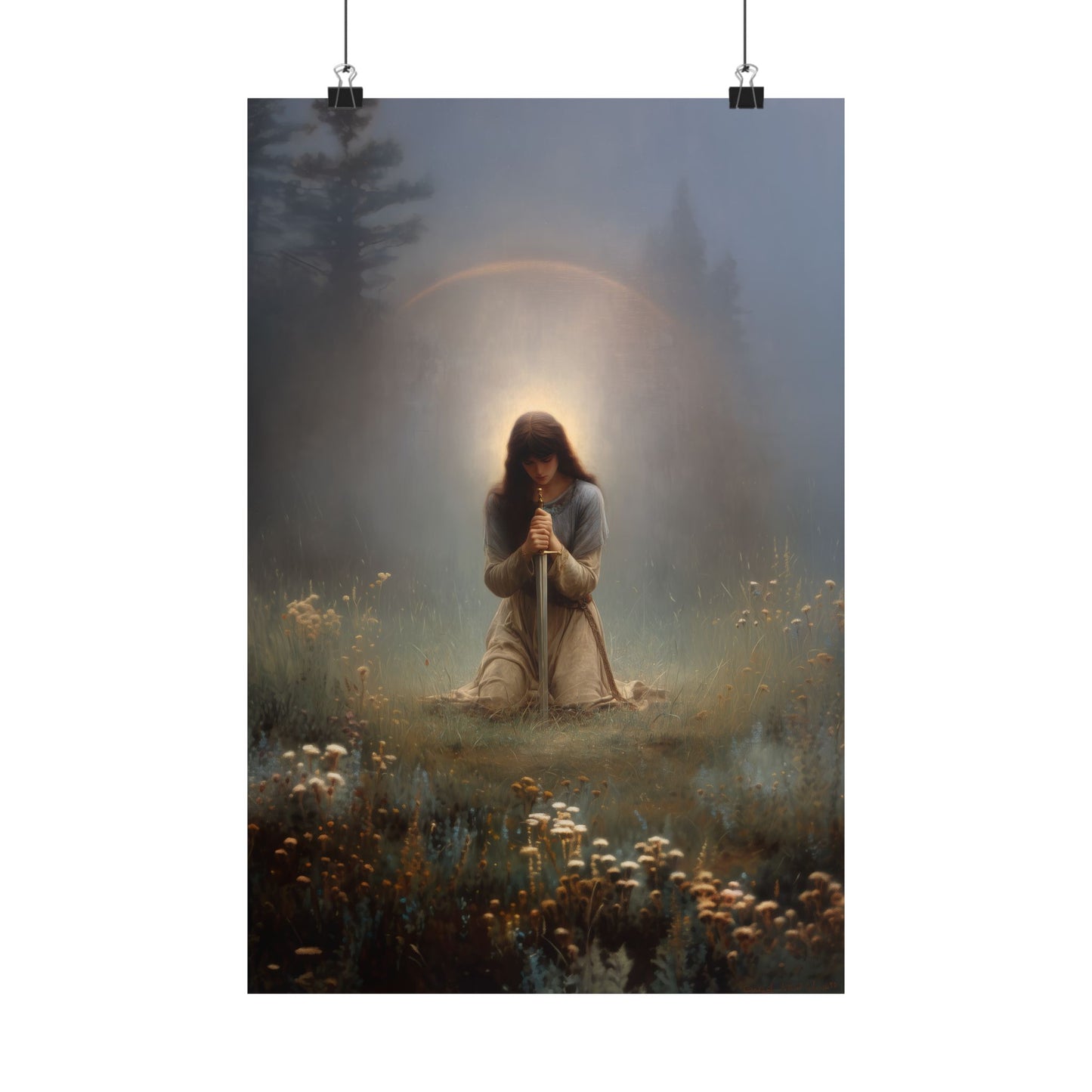 Saint Joan of Arc - Sanctified Souls Print - Multiple Sizes - Premium Posters - Catholic Art - Christian Home Decor Artwork