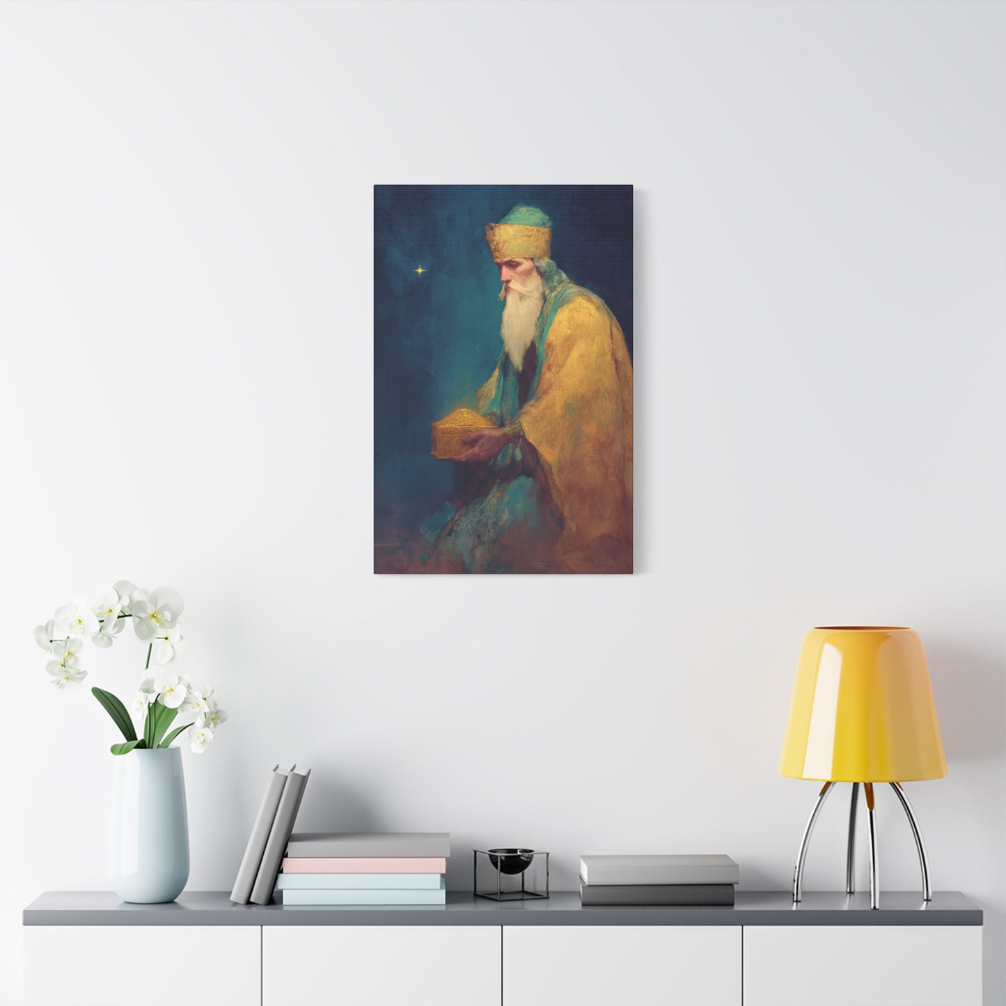 Caspar and the Offering of Worship - 3 Wise Men - Gallery Wrapped Canvas - Print - Religious Art for your Home - Catholic