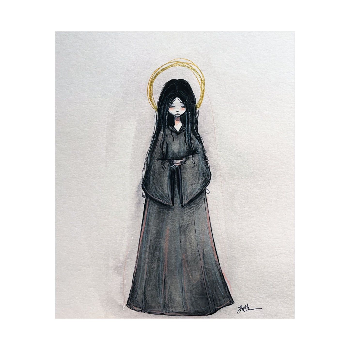 Blessed Mary Magdalen Kiota Hand-Drawn Catholic Art Print | Martyrs of Japan Devotional Wall Art | Sanctified Solocosmo Religious Poster