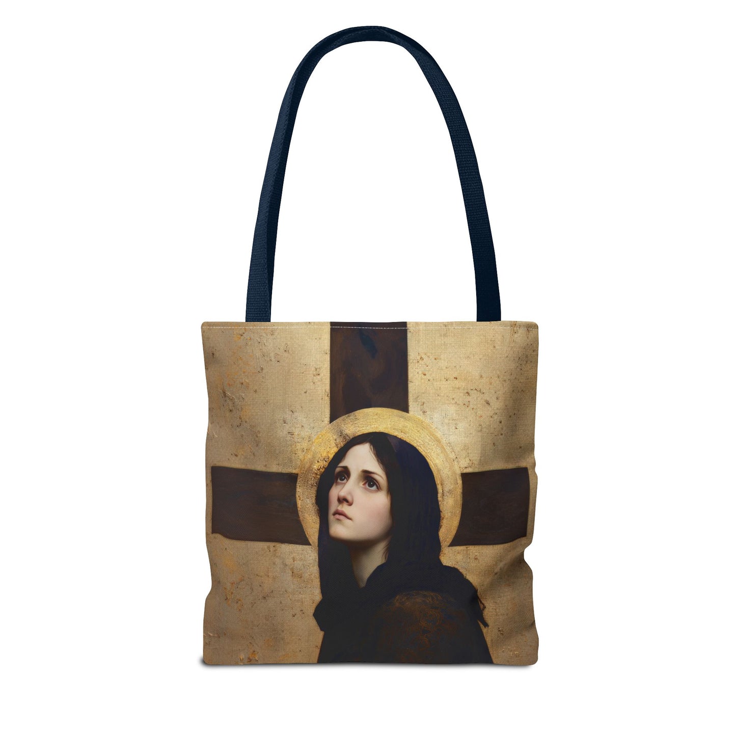 Our Lady of the Cross - Mother Mary  - Our Lady of the Crucifix - Marian Art - Tote Bag - Large Medium Small Faith Art Bag - Tote Purse