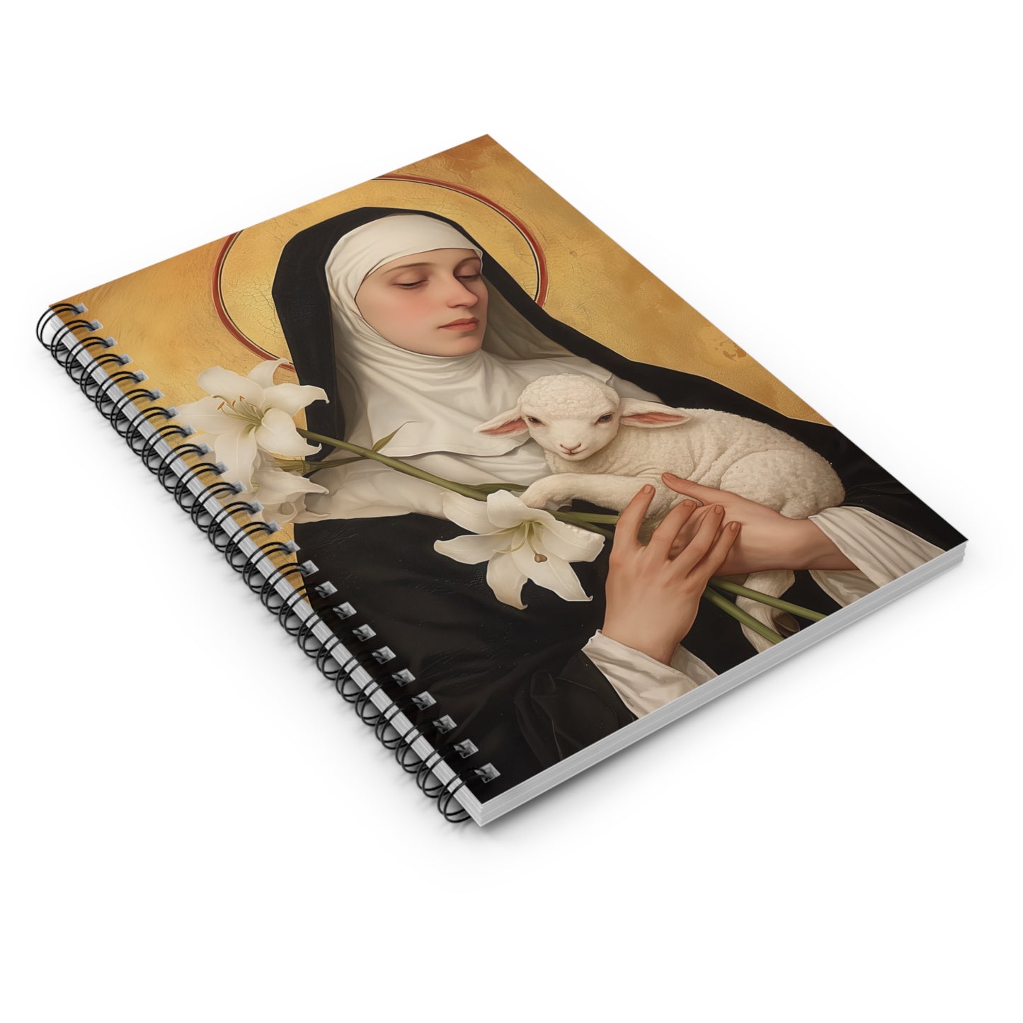Saint Agnes of Montepulciano - Sanctified Souls Art - Religious - Spiral Notebook - Ruled Line - Catholic Religious art present gift