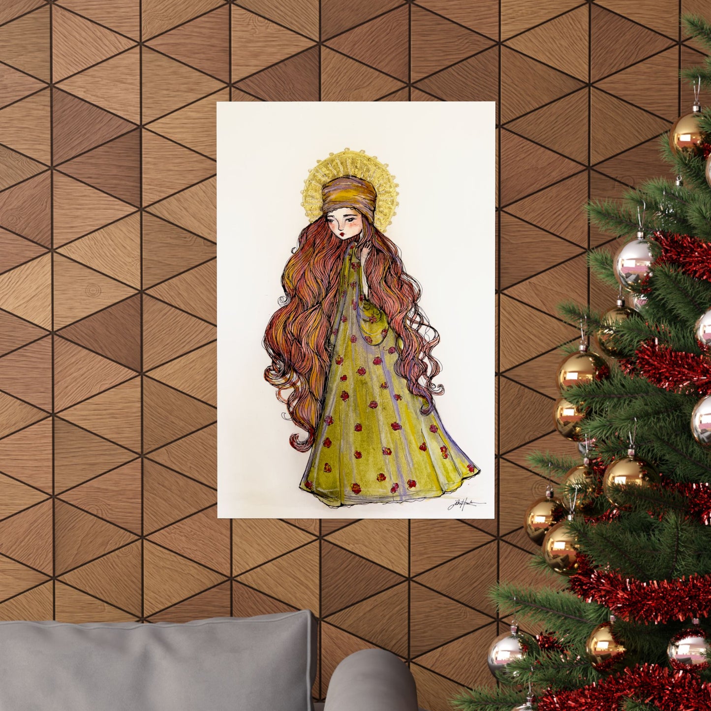 Saint Mary Magdalene Catholic Art Print | Hand-Drawn Watercolor Sacred Artwork | Christian Devotional Wall Art