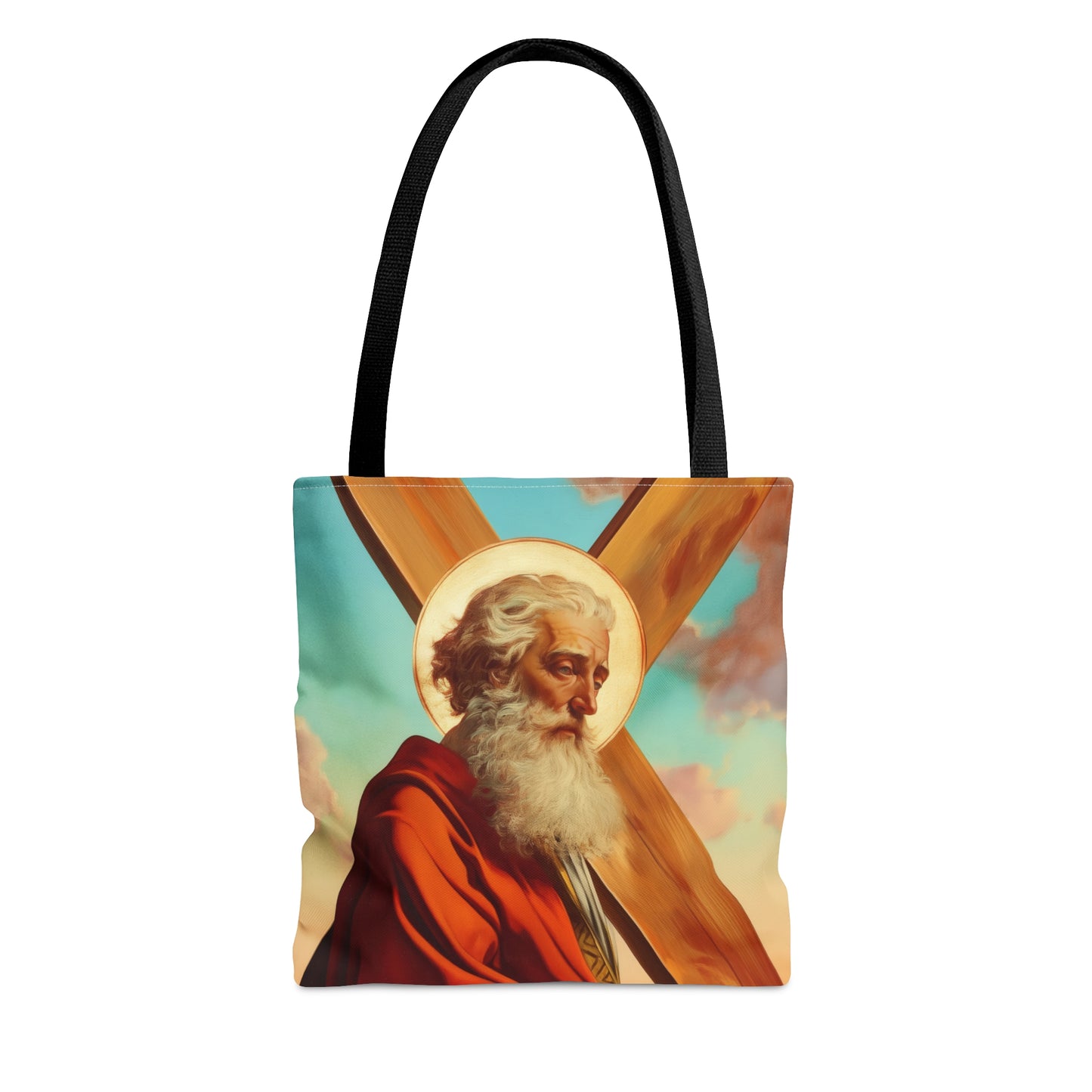 Saint Andrew the Apostle Tote Bag - Large Medium Small Faith Art Bag - Catholic Faith Purse - Religious - Prayer Bag - Devotional