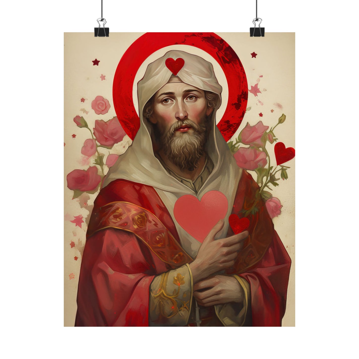 Saint Valentine Print - Sanctified Souls Print - Multiple Sizes - Premium Matte Vertical Posters