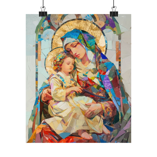 Virgin Mary - Light of All Saints Poster Print - Sanctified Souls Print - Multiple Sizes - Premium Posters - Catholic Art
