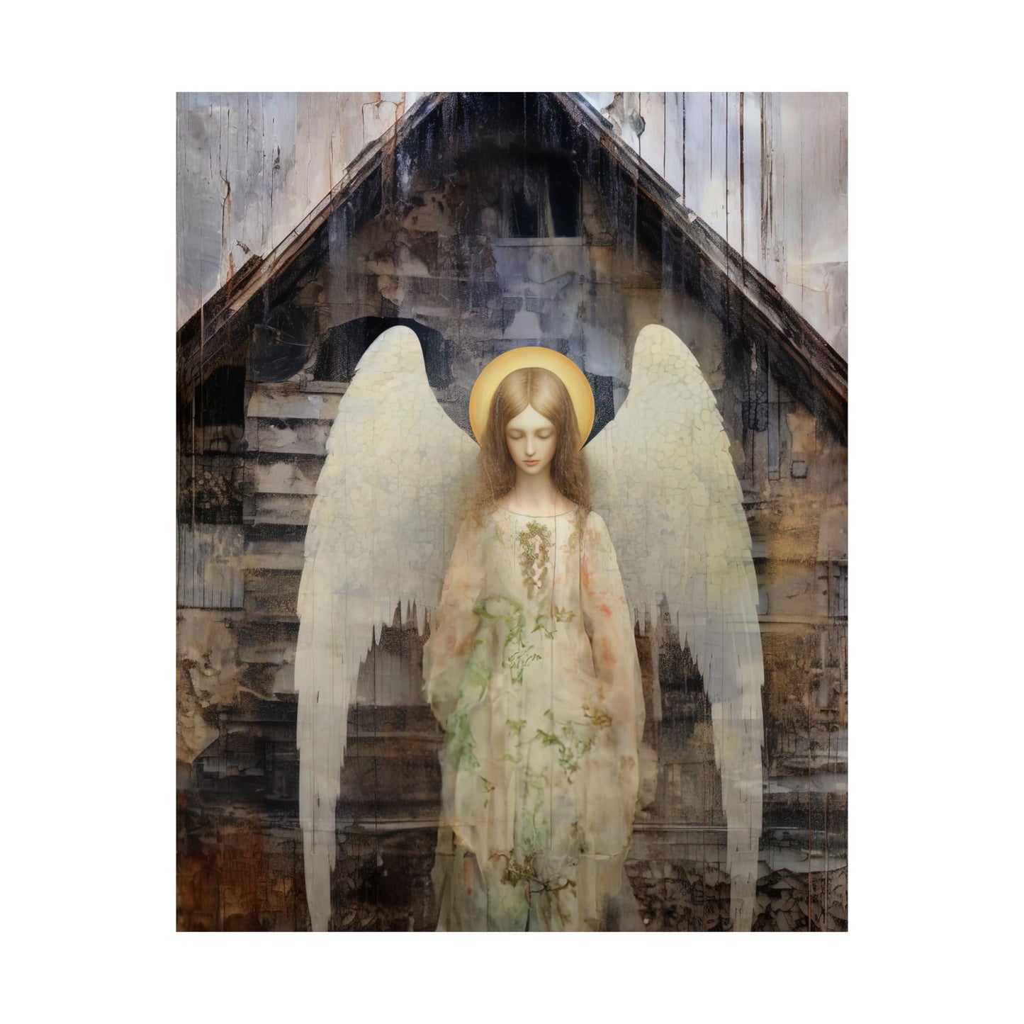 The Unseen Protector - Sanctified Souls Print - Multiple Sizes - Premium Matte Vertical Poster - Guardian Angel