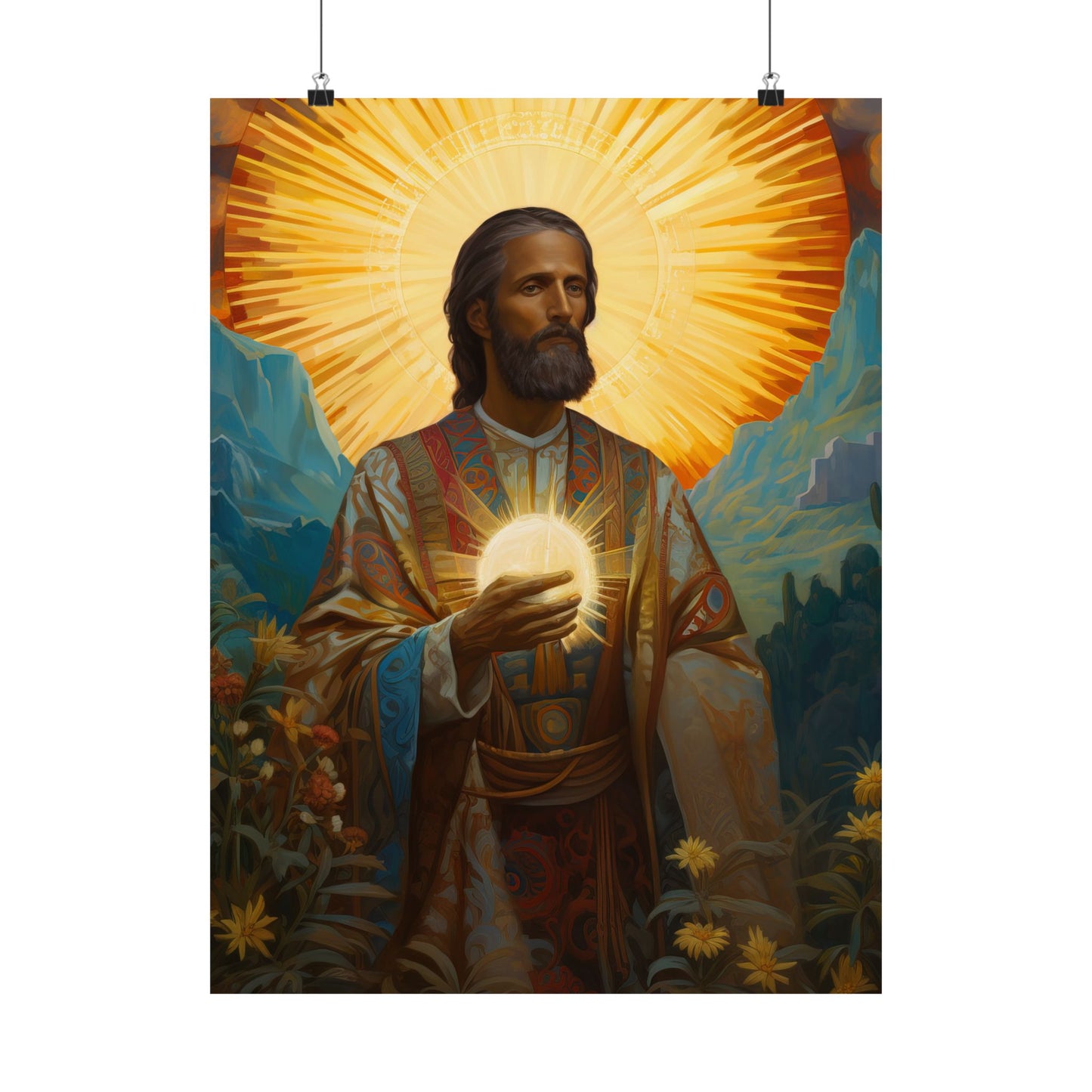 Saint Benignus of Dijon - Sanctified Souls Print - Multiple Sizes - Premium Matte Vertical Posters
