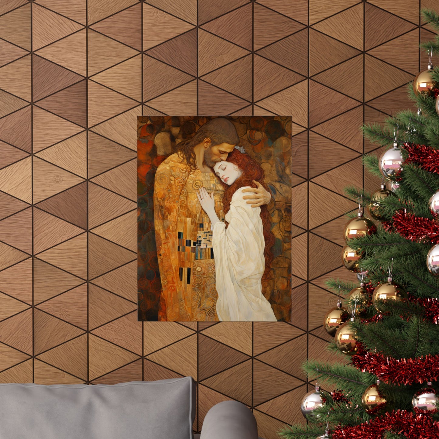 Transcendent Devotion: Christ Embracing Mary Magdalene Print - Based on The Kiss - Sanctified Souls Print - Premium Matte