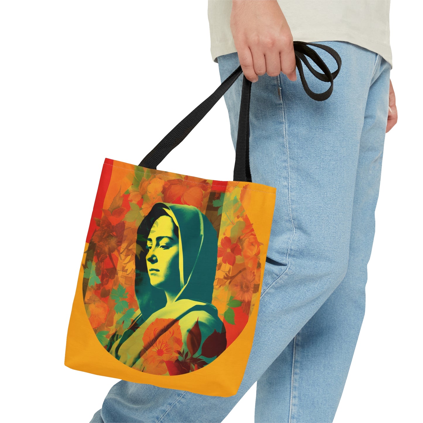 Mary Mother of God Tote Bag - Catholic faith inspired carry-all purse - day to day bag - Mary the Blessed Virgin - Double Sided