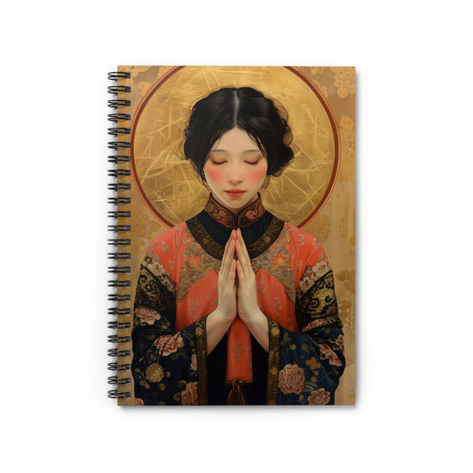 Saint Lucy Yi Zhenmei - Sanctified Souls Art - Religious Based Notebook - Spiral Notebook - Ruled Line