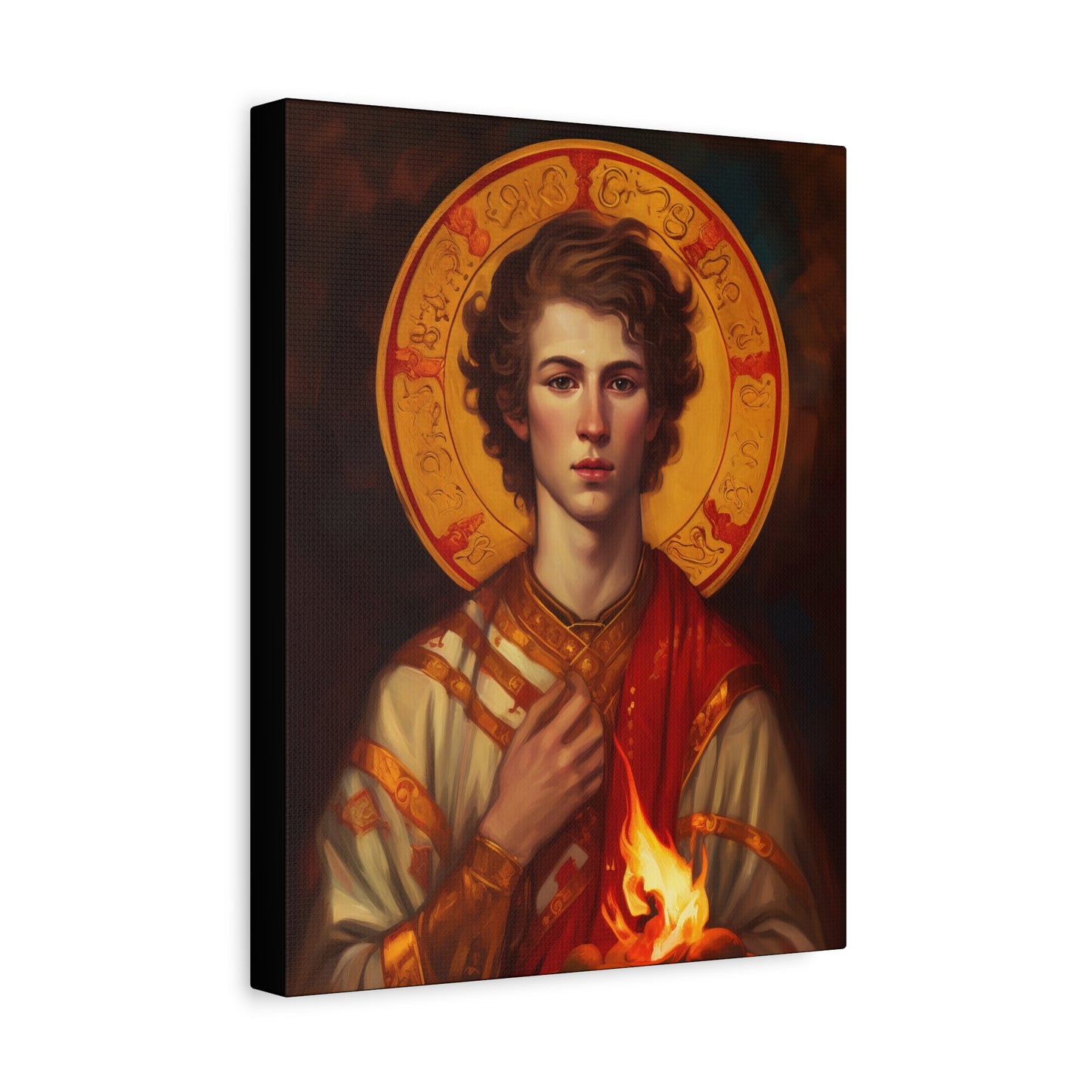 Saint Lawrence Deacon and Martyr Canvas Print - Multiple Sizes - Catholic Home art - Museum Wrapped Canvas - Sanctified Souls Print