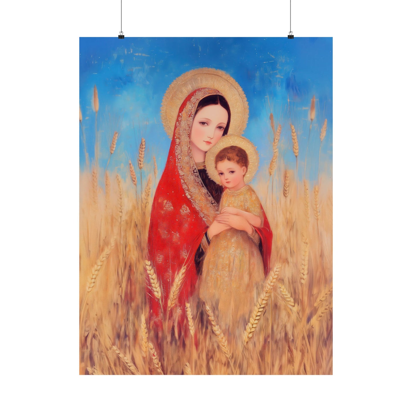 Our Lady of the Harvest - Sanctified Souls Print - Multiple Sizes - Premium Posters - Catholic Art - Christian Home