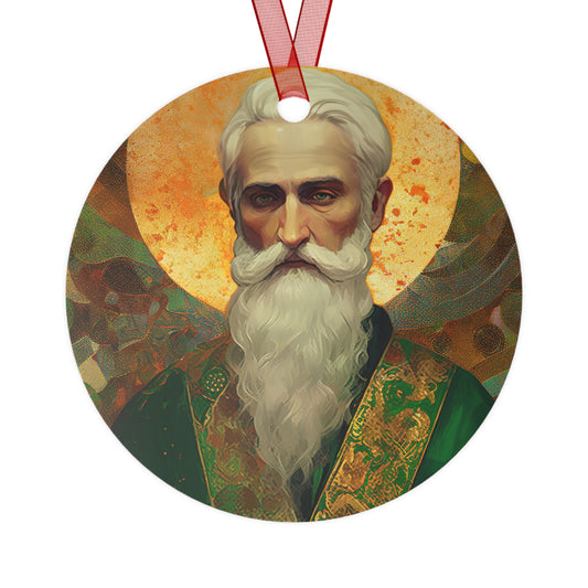 Saint Patrick Ornament - Religious Holiday Christmas Ornament and Keepsake - Double sided Keepsake Religious Ornament