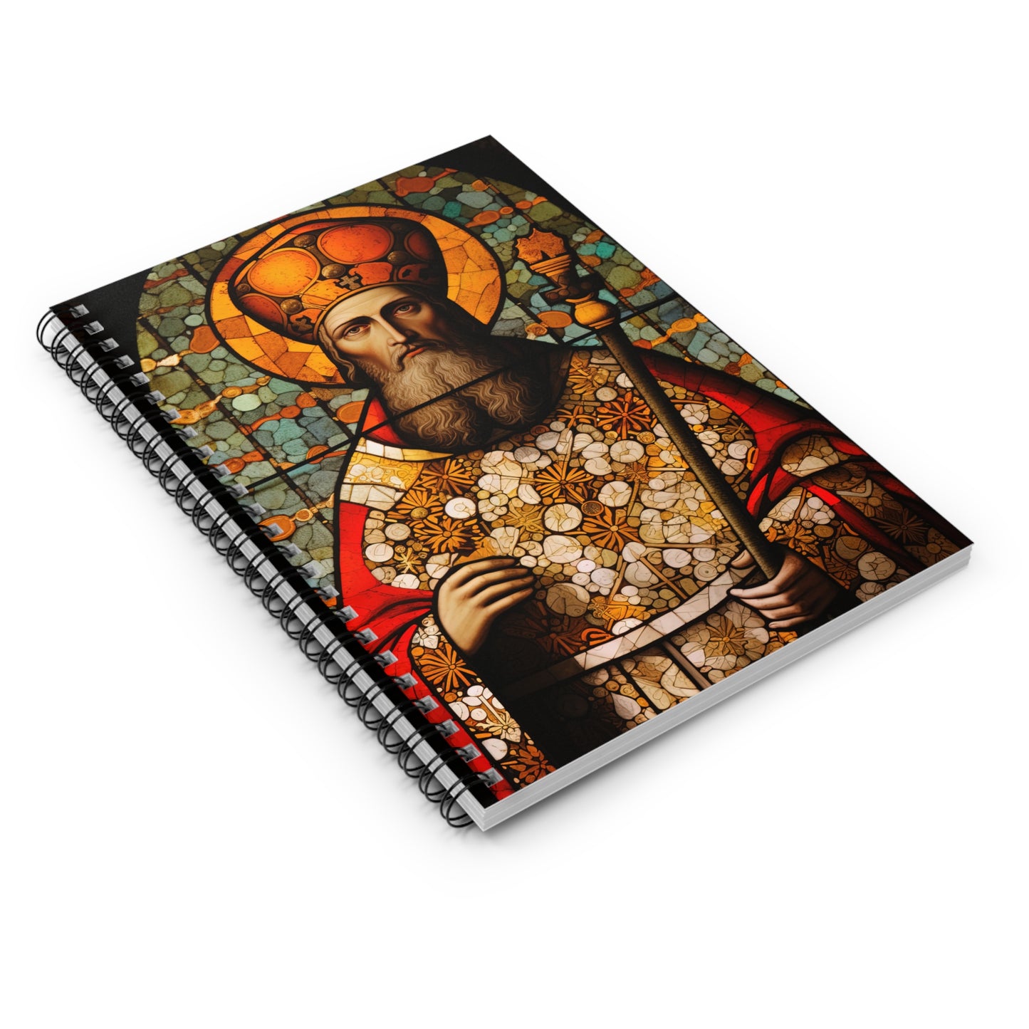 Saint Henry II Journal - Sanctified Souls Art - Religious Based Notebook - Spiral Notebook - Ruled Line