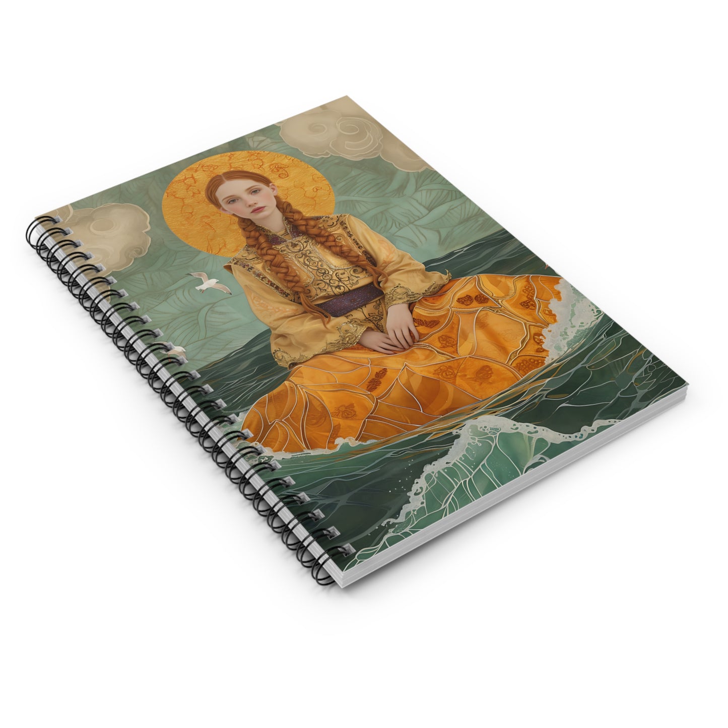 Saint Ia of Cornwall - Sanctified Souls Art - Religious Based Notebook - Spiral Notebook - Ruled Line