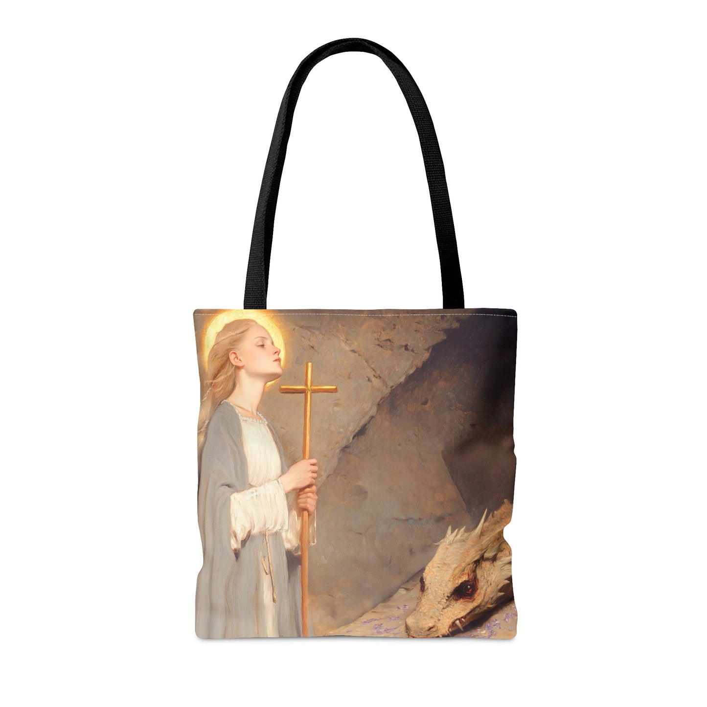 Saint Margaret of Antioch - Tote Bag - Large Medium Small Faith Art Bag - Bible Study Faith Purse - Double Sided
