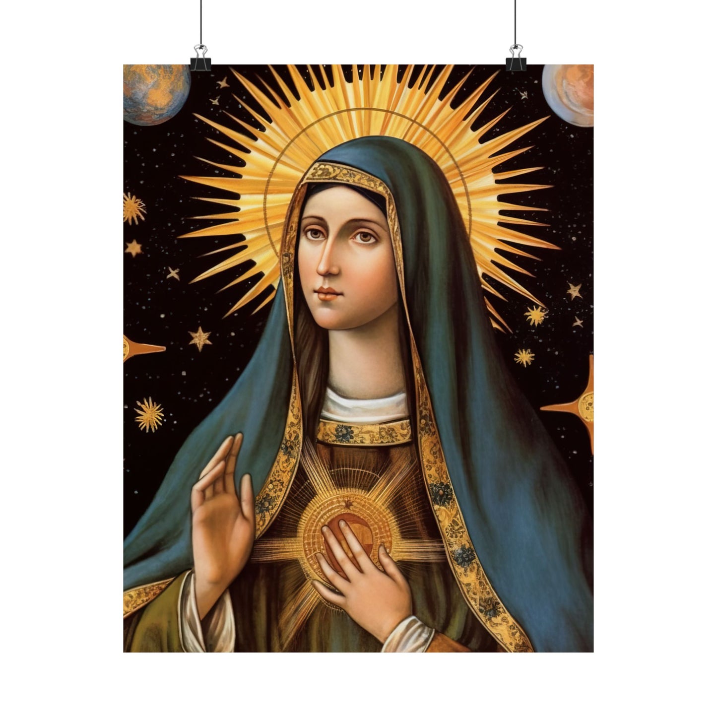 Saint Clare of Assisi - Sanctified Souls Print - Multiple Sizes - Premium Matte Vertical Posters