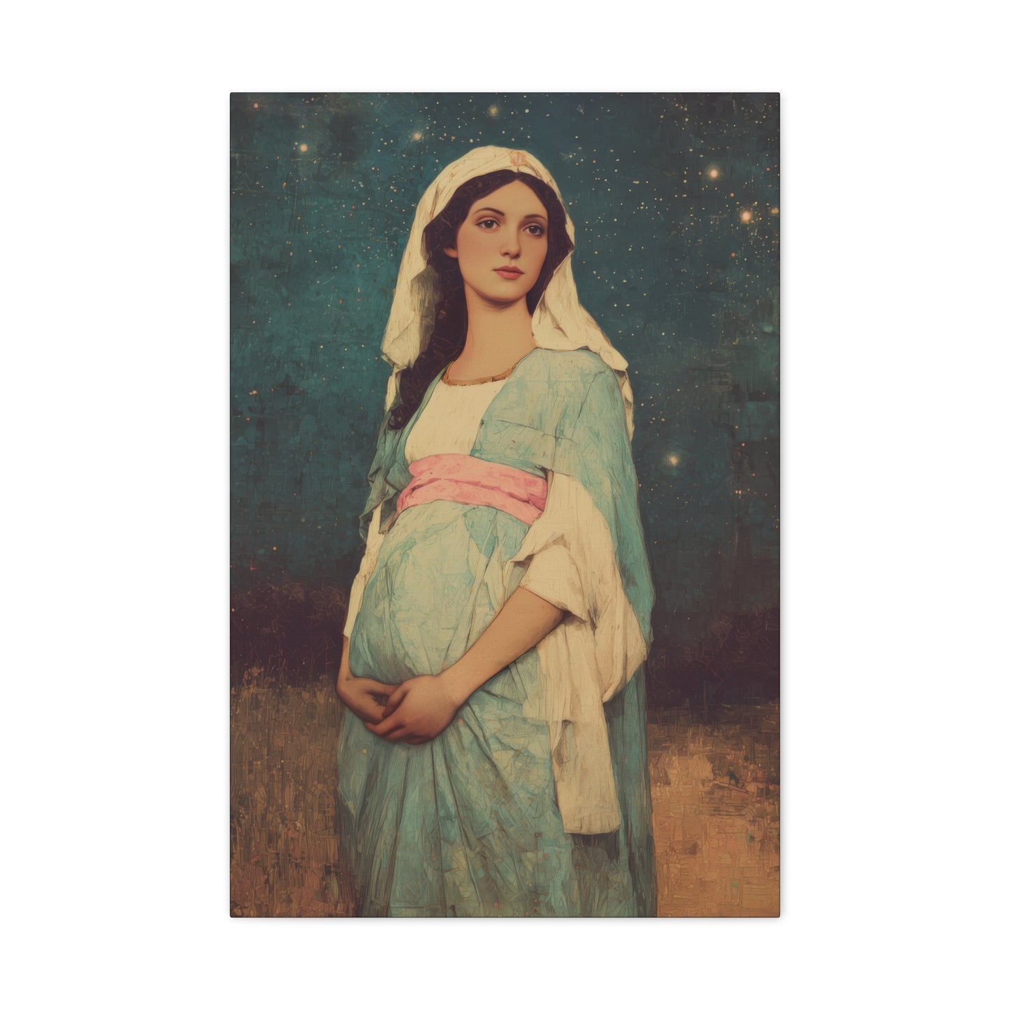 Our Lady of 'O' - Our Lady of Expectation - Mother Mary - Marian Art - Gallery Wrapped Canvas - Print - Catholic Art Print