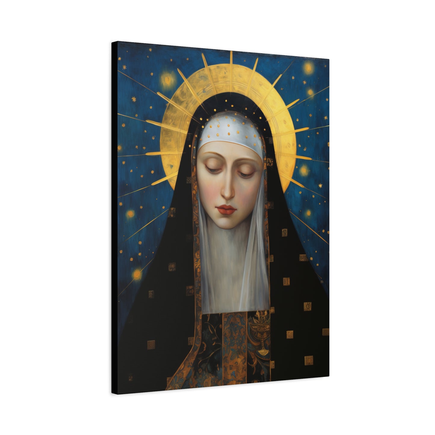 Saint Brigid of Sweden Canvas Print - Multiple Sizes - Catholic Home art - Museum Wrapped Canvas - Sanctified Souls Print
