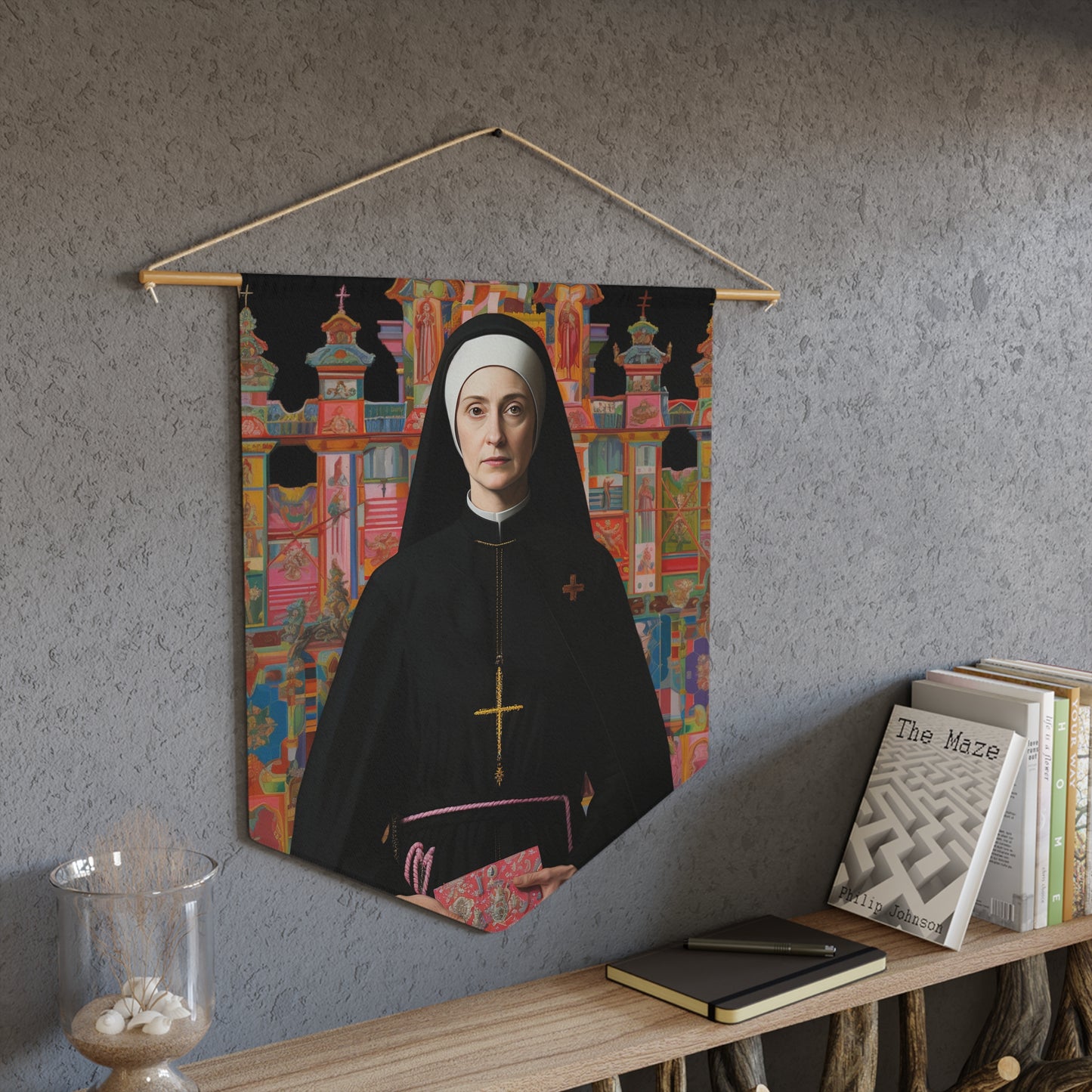 Blessed Mary Angela Truszkowska Wall Banner / Wall Hanging - Prayer room art - Catholic Home Art - Large Saint Art - 18" x 21"