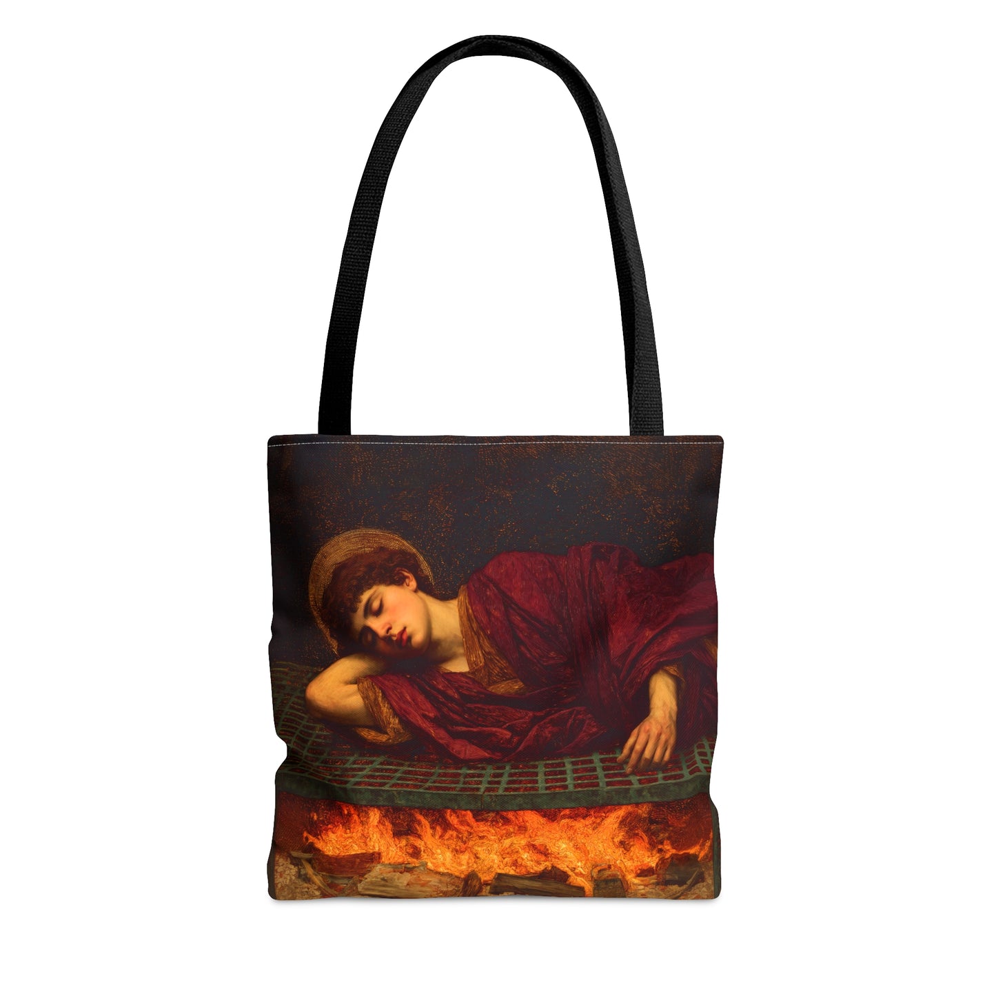 Saint Lawrence - Tote Bag - Large Medium Small Faith Art Bag - Bible Study Faith Purse - Double Sided