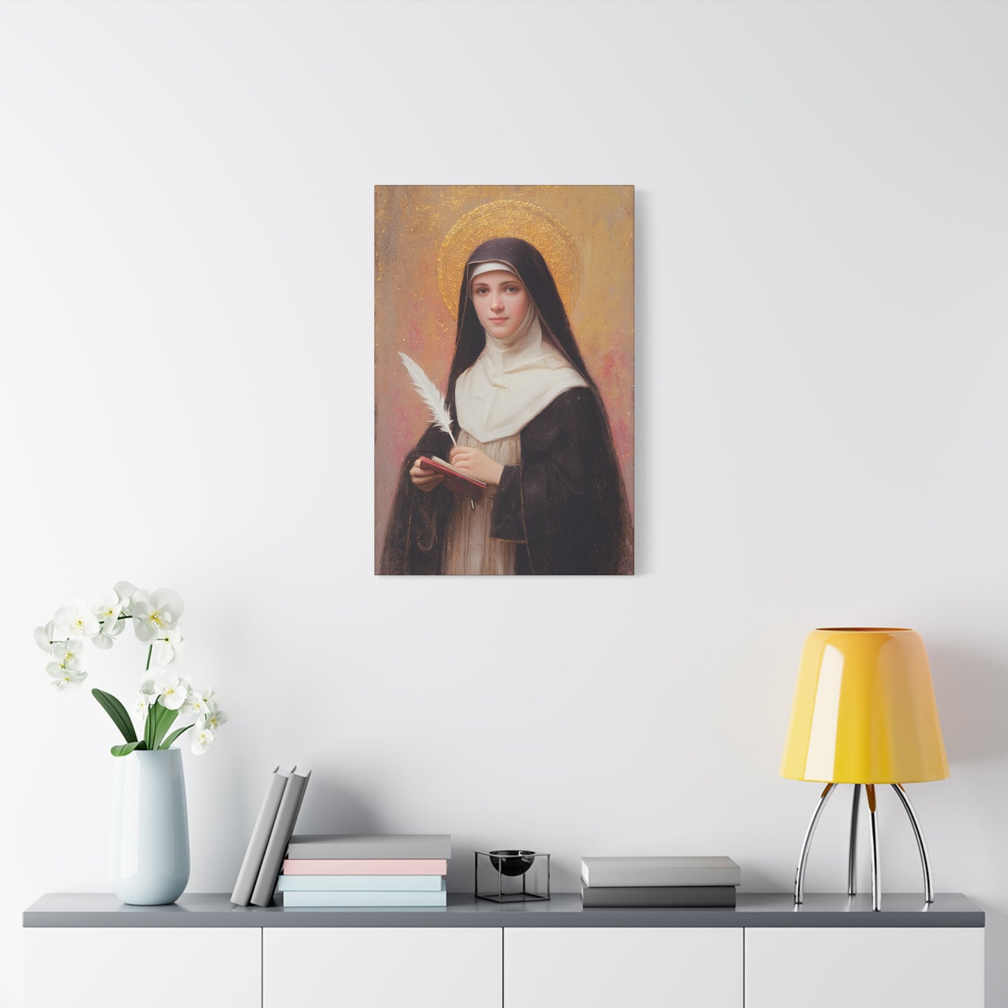 Saint Mechtildis / Mechtide of Hefta / Mechthild of Hackeborn - Gallery Wrapped Canvas - Print - Religious Art for your Home - Catholic Art