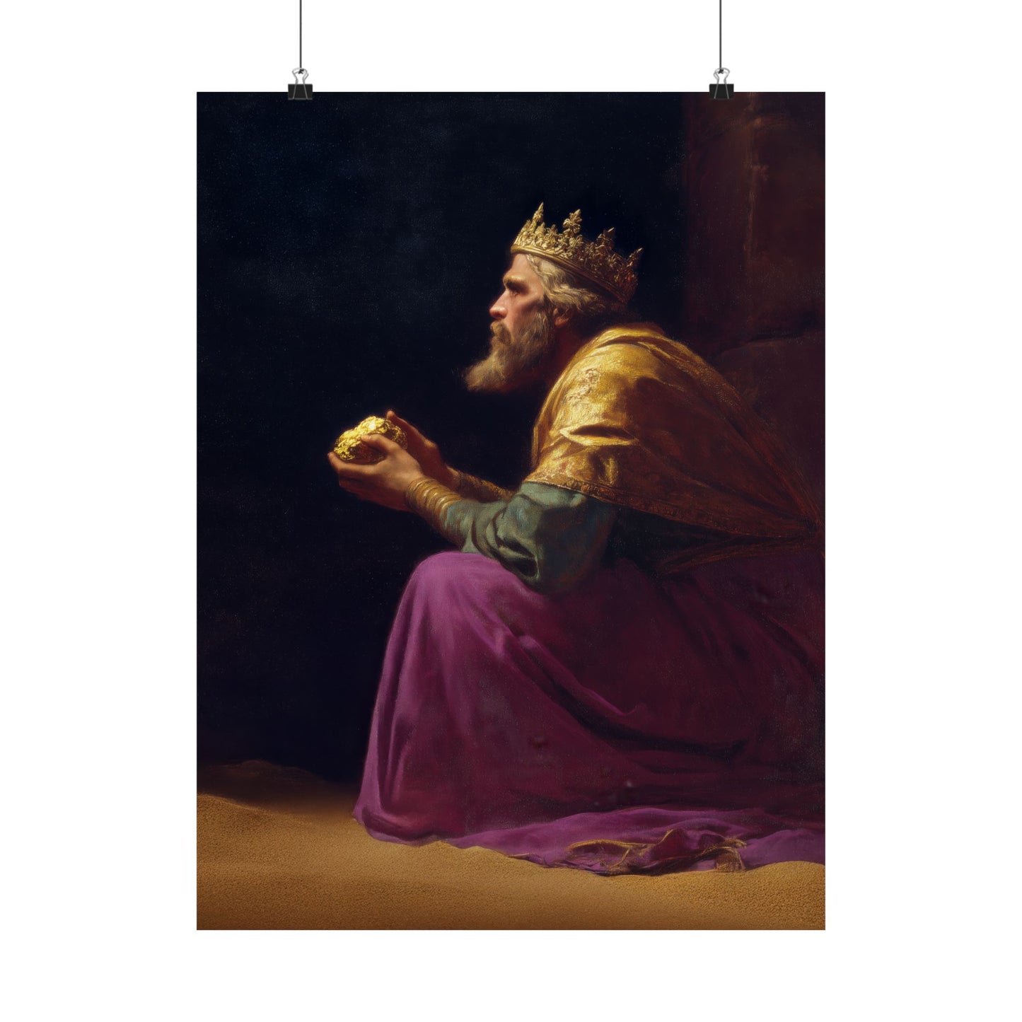 Melchior and the Gift Fit for a King - 3 Wise Men - Sanctified Souls Print - Multiple Sizes - Premium Matte Vertical Posters