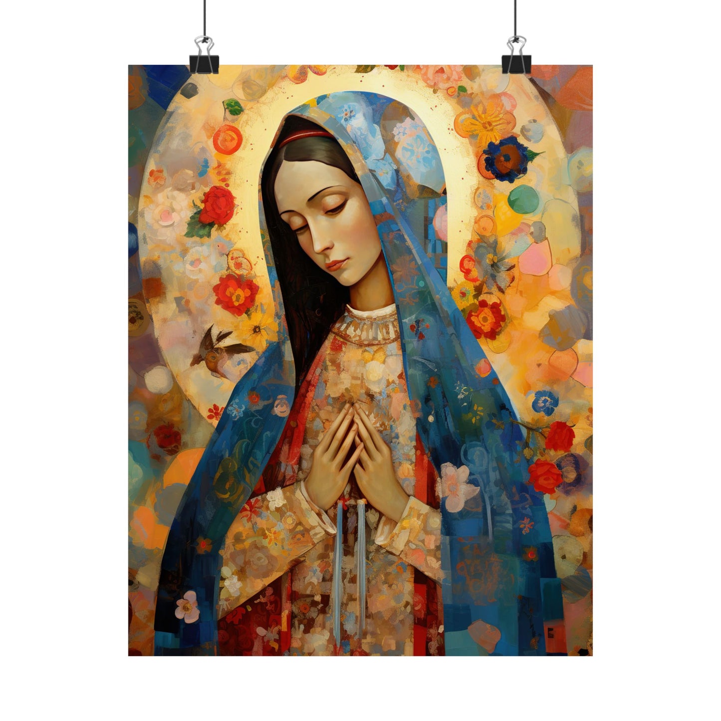 Mary's Silent Blessing - Sanctified Souls Print - Multiple Sizes - Premium Matte Vertical Posters