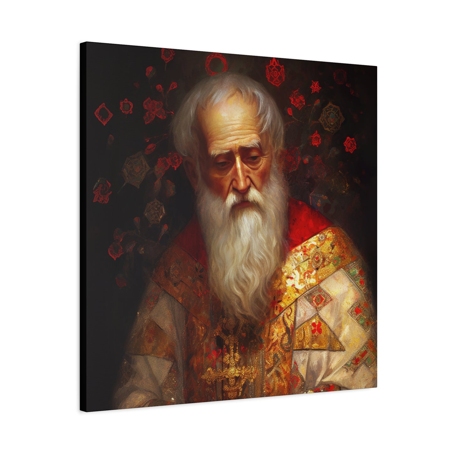 Saint Nicholas - Museum Wrapped Canvas - Sanctified Souls Print - Religious Art for your Home - Father Christmas - Catholic Christmas