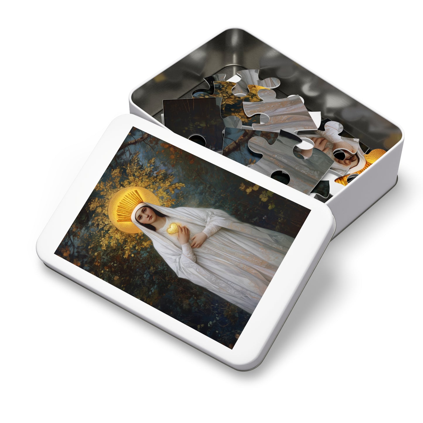 Our Lady of Beauraing - Our Lady of the Golden Heart - Marian Art - Puzzle - Keepsake Tin - Jigsaw Puzzle (30, 110, 252, 500,1000-Piece)