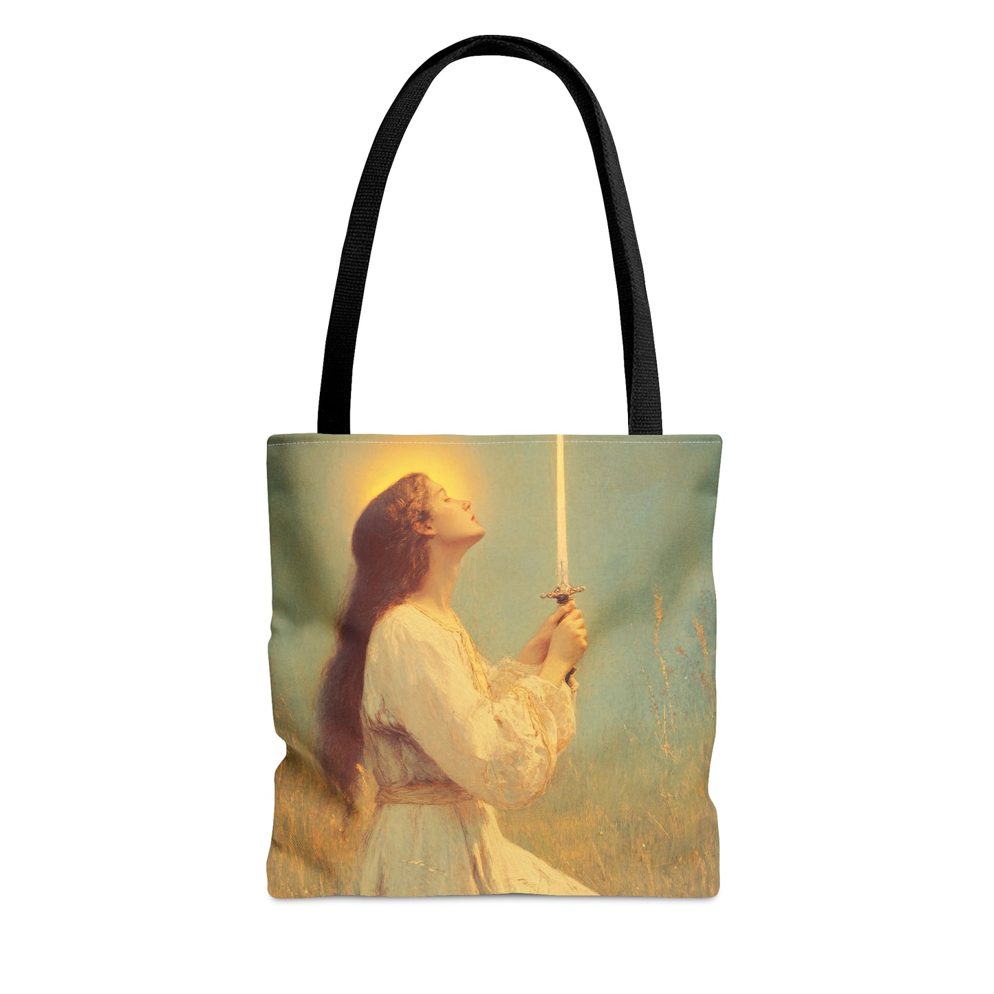 Saint Joan of Arc - Tote Bag - Large Medium Small Faith Art Bag - Bible Study Faith Purse - Double Sided