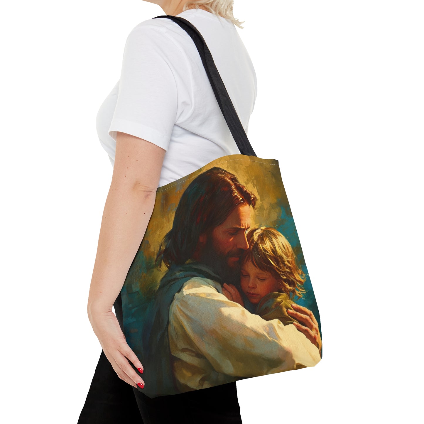 Christ's Compassionate Embrace Tote Bag - Large Medium Small Faith Art Bag - Catholic Faith Purse - Religious Carry All