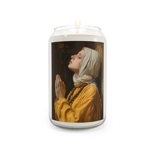 Saint Yvette of Huy - Scented Prayer Candle, 13.75oz - Tall Size - Religious Prayer Candle - Catholic Art - Small gift for Catholics