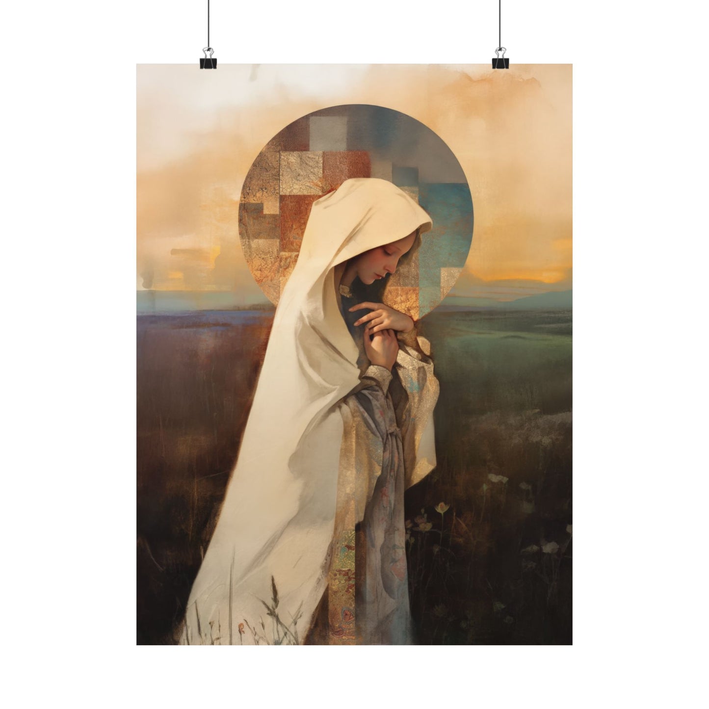 Our Lady of the Prairie - Sanctified Souls Print - Multiple Sizes - Premium Posters - Catholic Art - Christian Home