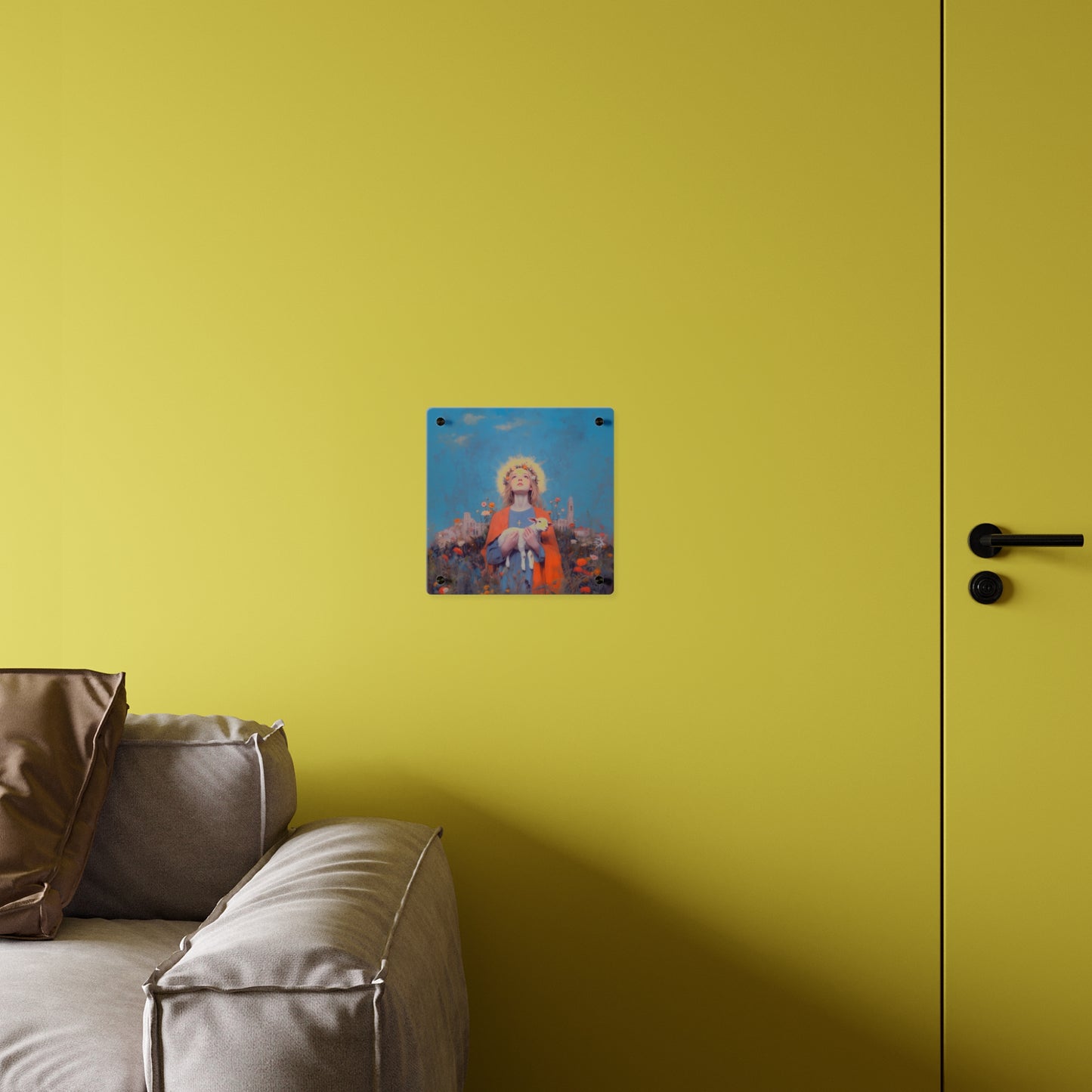 Saint Agnes of Rome Wall Art Panel - Ready to Hang Acrylic Print - Catholic Saint Art - Patron Saint Print - No Frame needed