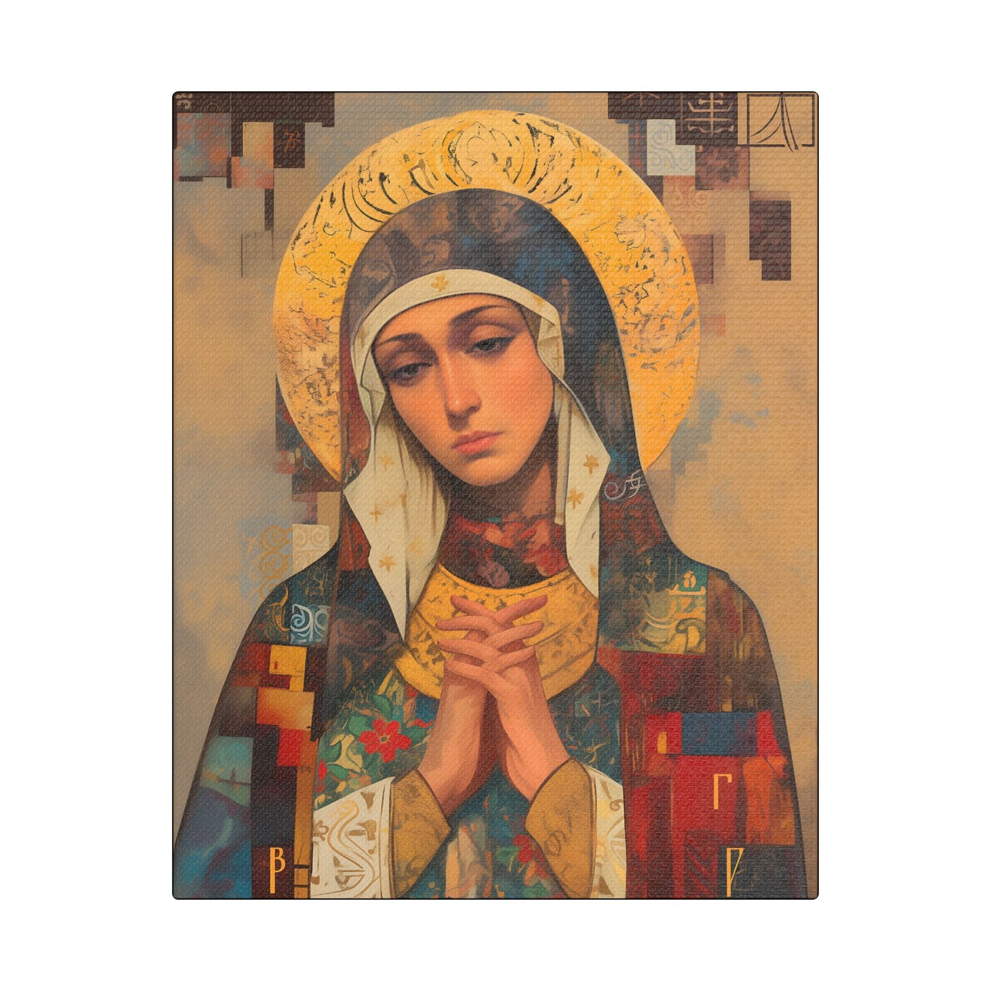 Virgin Mary - Holy Mother of Grace  - Museum Wrapped Canvas - Print - Religious Art for your Home - Catholic art print