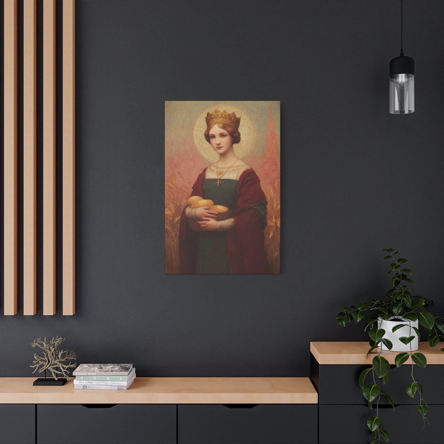 Saint Elizabeth of Hungary - Gallery Wrapped Canvas - Print - Religious Art for your Home - Catholic Patron Saint Art - Princess