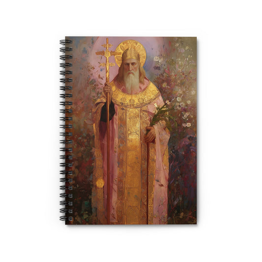 Saint Thorlak of Iceland Journal - Sanctified Souls Art - Religious Based Notebook - Spiral Notebook - Ruled Line