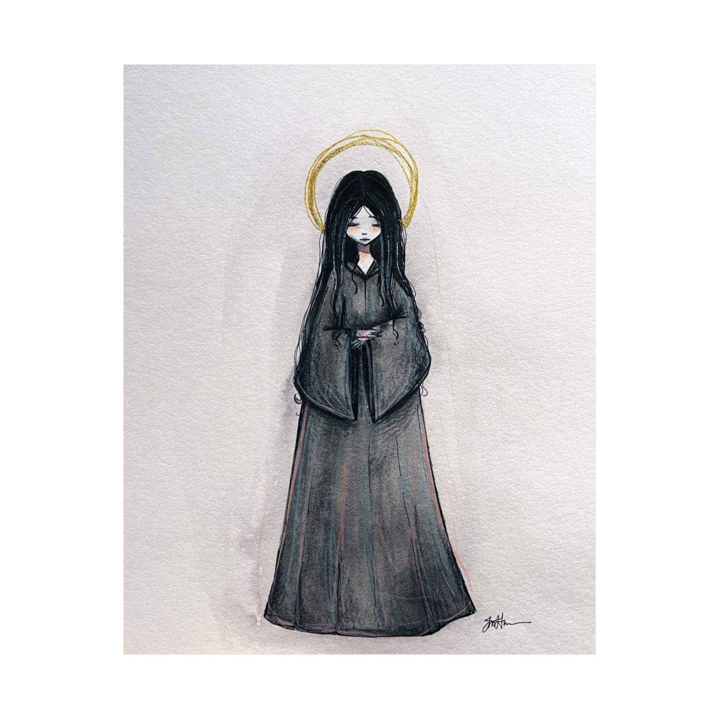 Blessed Mary Magdalen Kiota Hand-Drawn Catholic Art Print | Martyrs of Japan Devotional Wall Art | Sanctified Solocosmo Religious Poster