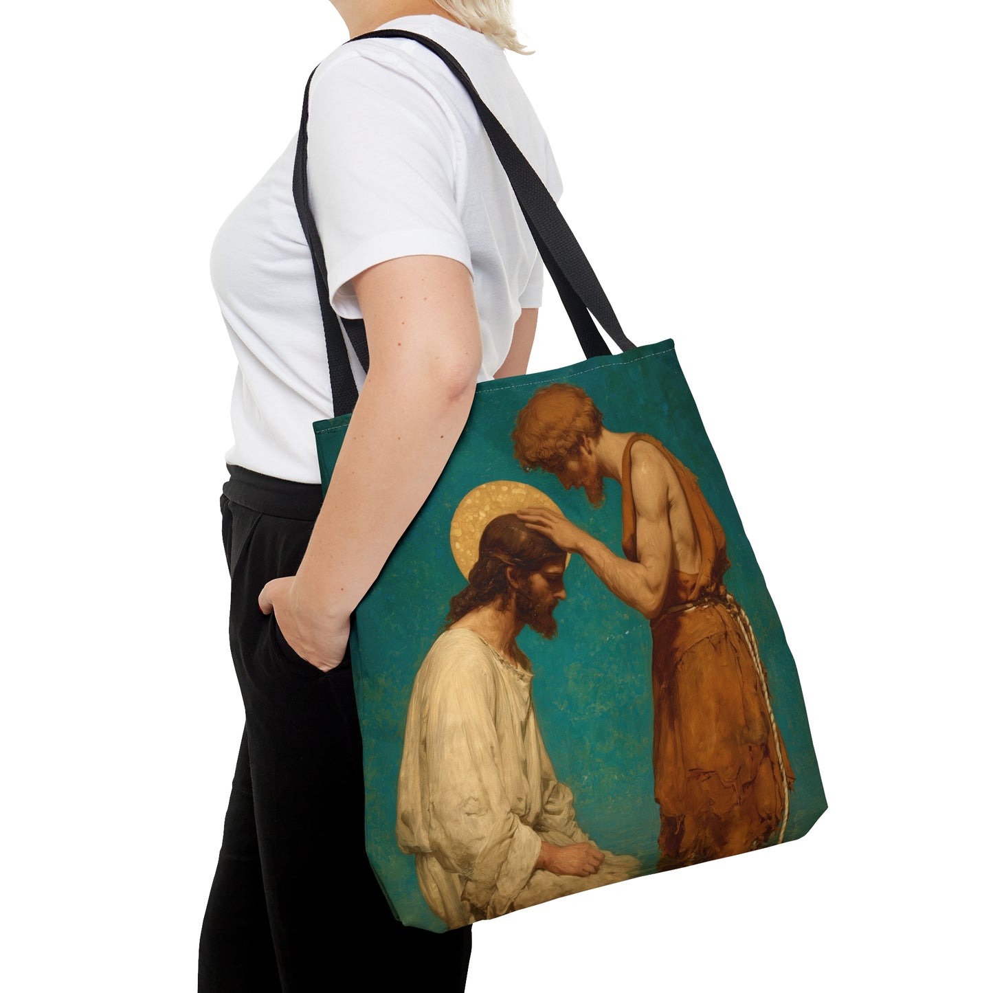 Saint John the Baptist, The Prophet and the Promise - Tote Bag - Large Medium Small Faith Art Bag - Catholic Faith Purse - Double Sided