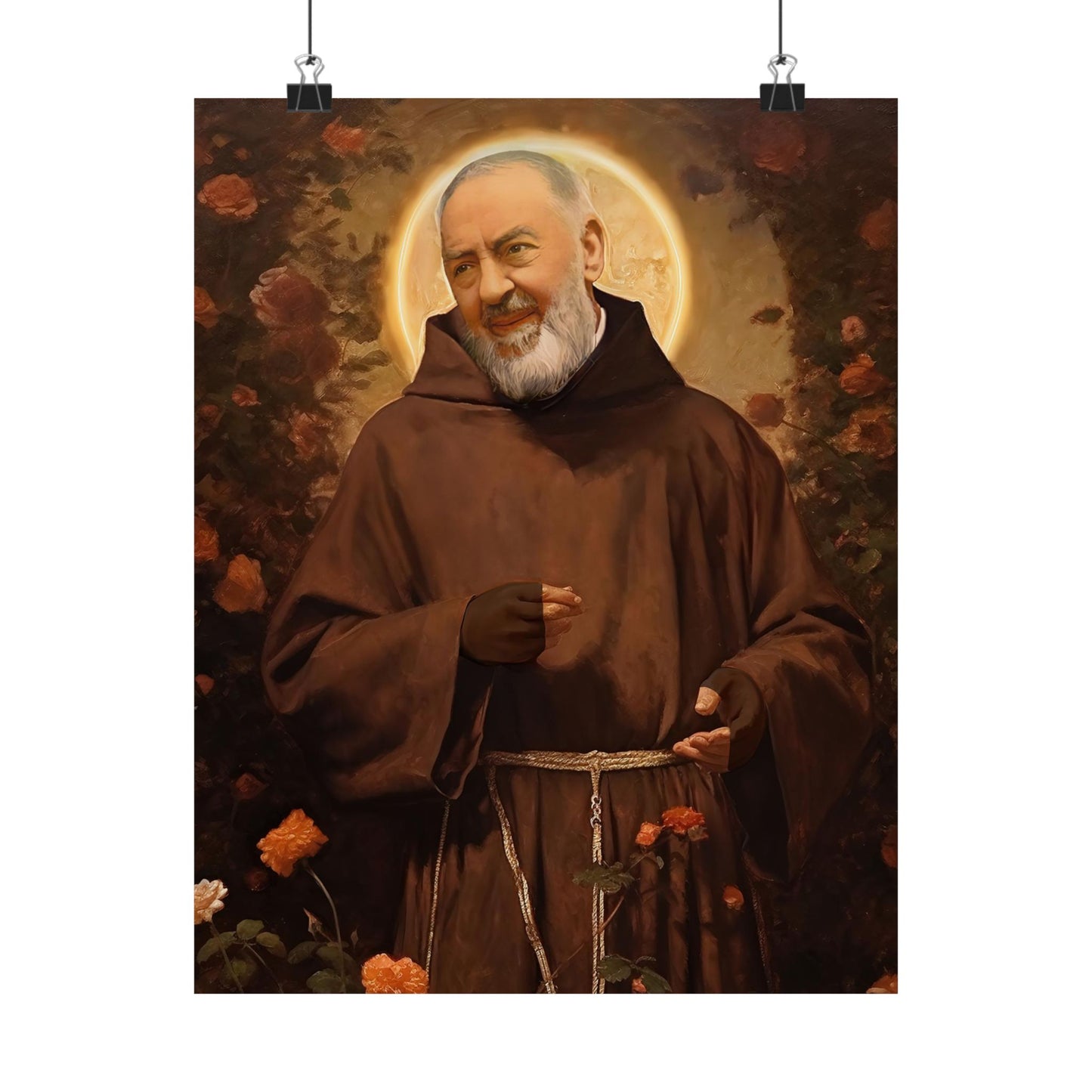 Saint Padre Pio Print - Sanctified Souls Print - Multiple Sizes - Premium Matte Vertical Posters