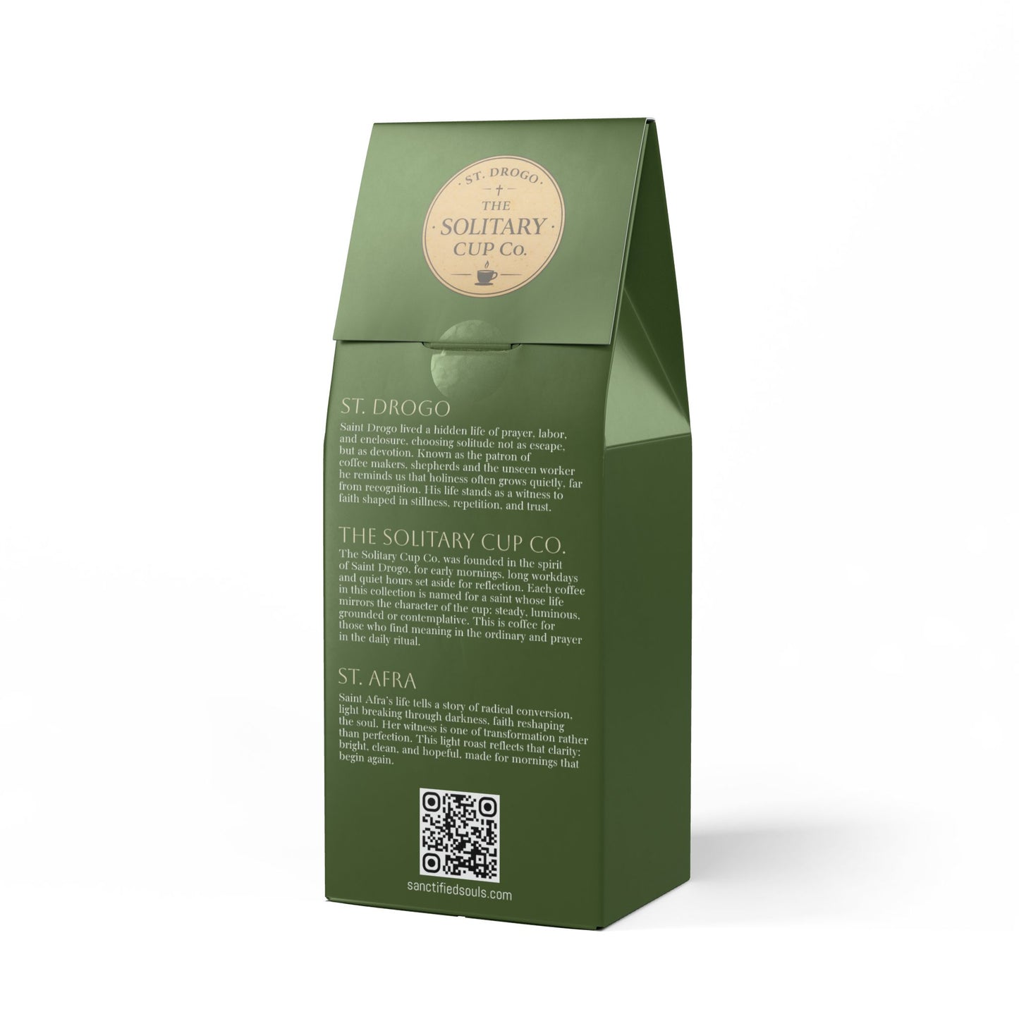 St. Afra - Morning Redemption (Light Roast) - St. Drogo - The Solitary Cup Co. - Artisan Catholic Saint Inspired Coffee - 12 oz.