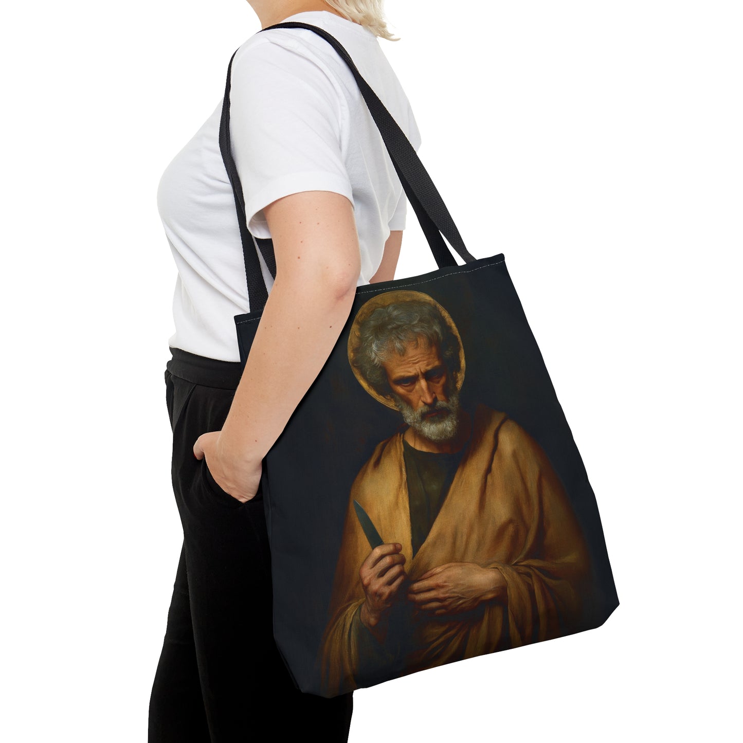 Saint Bartholomew the Apostle - Tote Bag - Large Medium Small Faith Art Bag - Re usable Tote Purse - Double Sided - Catholic Art Bag
