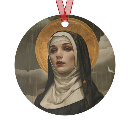 Saint Scholastica - Religious Holiday Christmas Ornament and Keepsake - Double sided Keepsake Religious Ornament