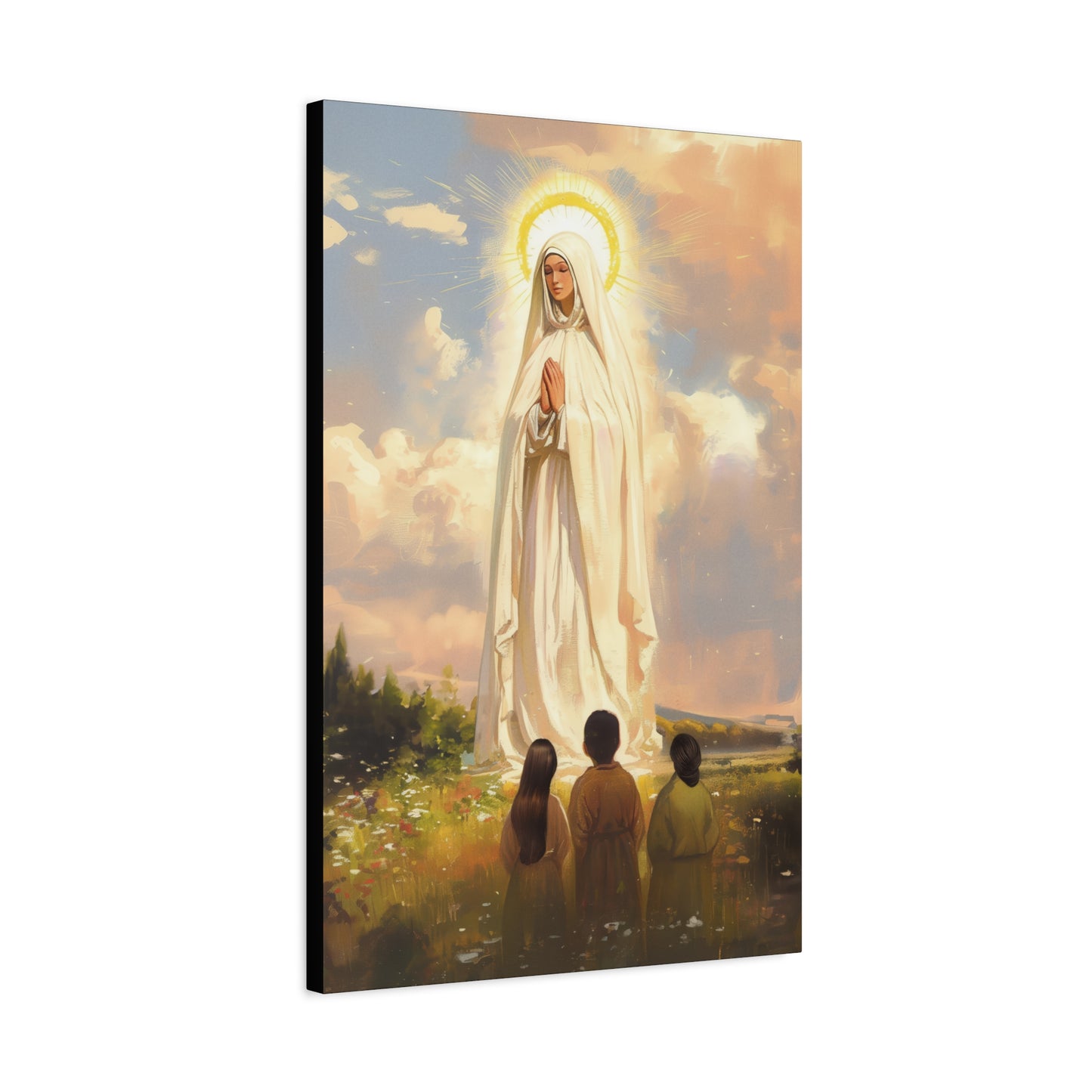 Our Lady of Fátima - Gallery Wrapped Canvas - Print - Religious Art for your Home - Catholic art print - prayer room art