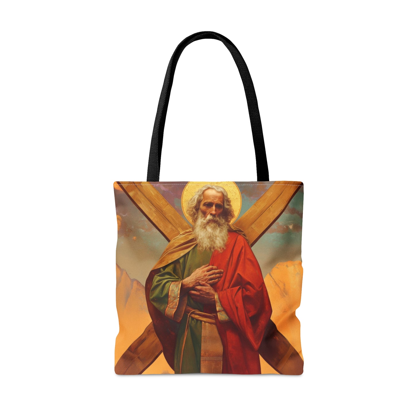 Saint Andrew the Apostle - Tote Bag - Large Medium Small Faith Art Bag - Re usable Tote Purse - Double Sided - Catholic Art Bag