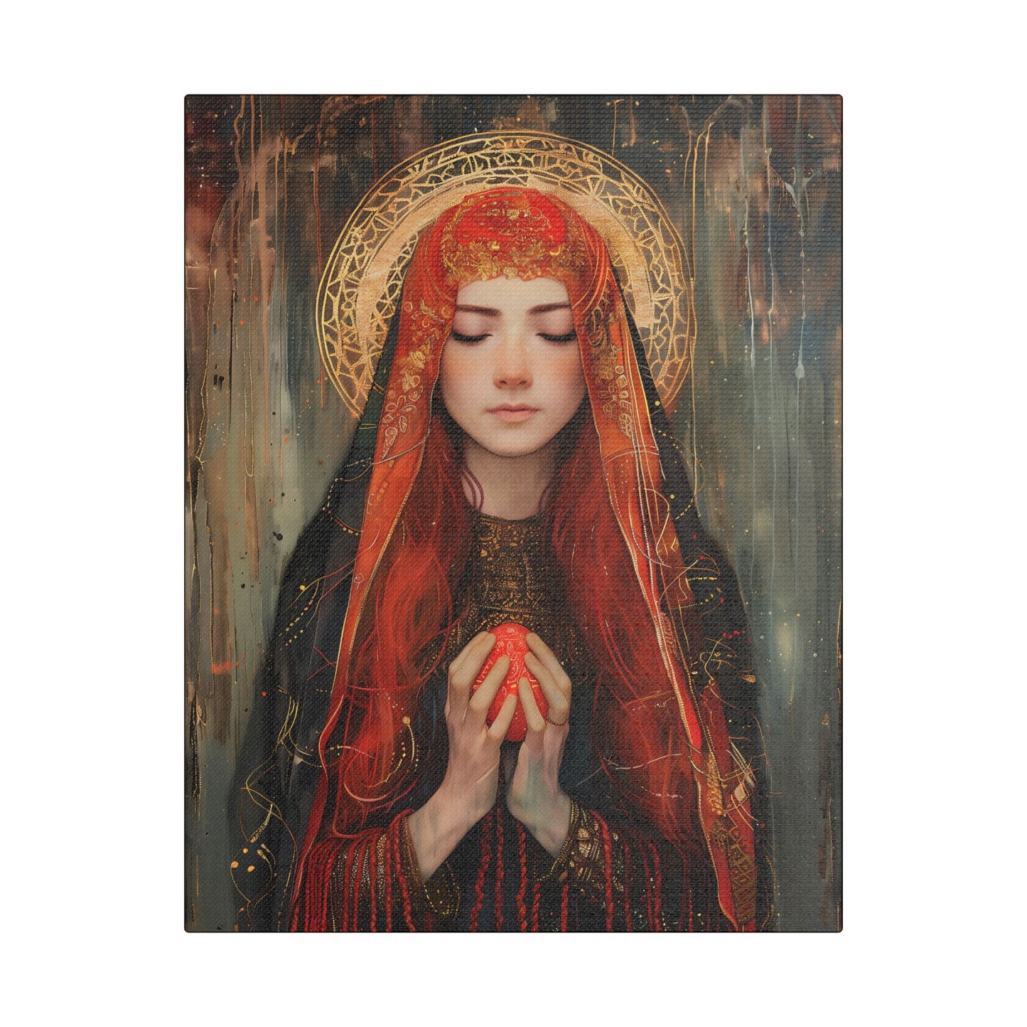 Devotion of Mary Magdalene - Saint Mary Magdalene and the Red Easter Egg - Museum Wrapped Canvas - Print - Religious Art for your Home